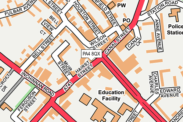PA4 8QX map - OS OpenMap – Local (Ordnance Survey)