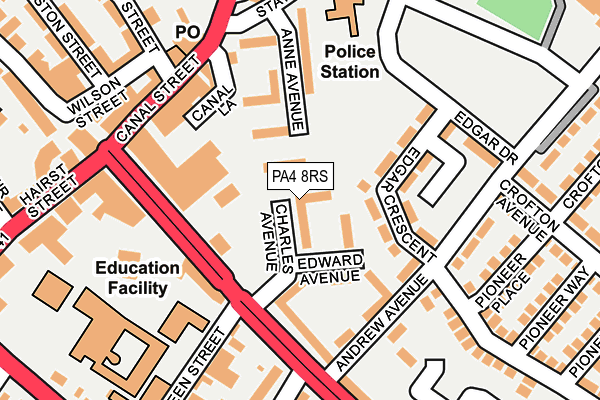 Map of COWIE'S CATERING LTD at local scale