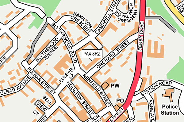 PA4 8RZ map - OS OpenMap – Local (Ordnance Survey)