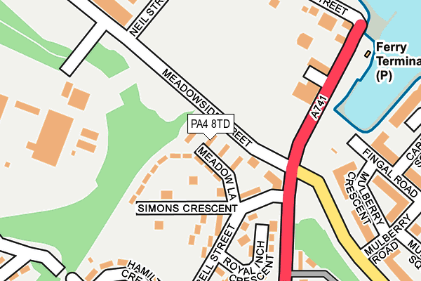 PA4 8TD map - OS OpenMap – Local (Ordnance Survey)