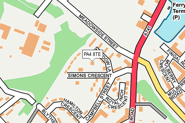 PA4 8TE map - OS OpenMap – Local (Ordnance Survey)