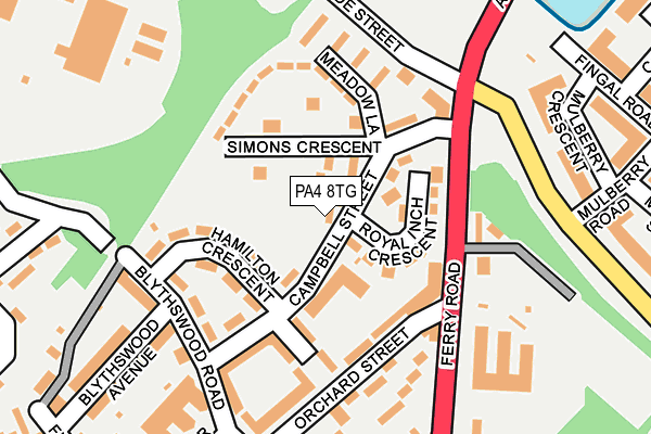 PA4 8TG map - OS OpenMap – Local (Ordnance Survey)