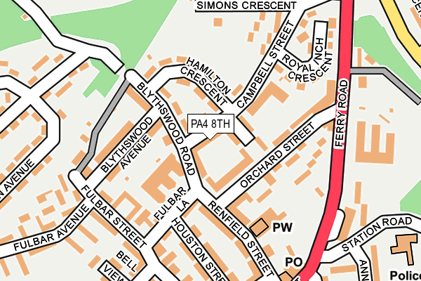 PA4 8TH map - OS OpenMap – Local (Ordnance Survey)