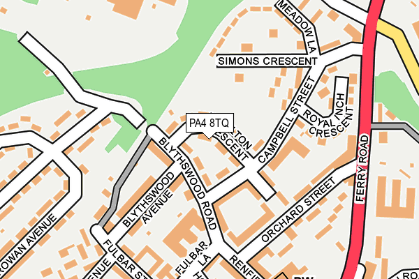 PA4 8TQ map - OS OpenMap – Local (Ordnance Survey)