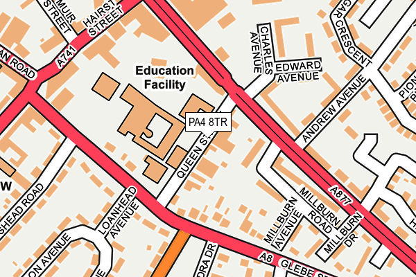 PA4 8TR map - OS OpenMap – Local (Ordnance Survey)