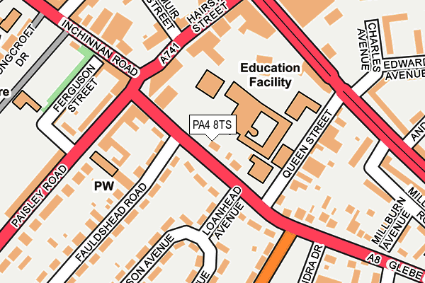 PA4 8TS map - OS OpenMap – Local (Ordnance Survey)