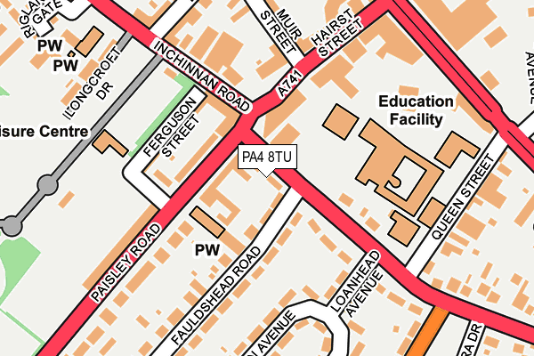 PA4 8TU map - OS OpenMap – Local (Ordnance Survey)