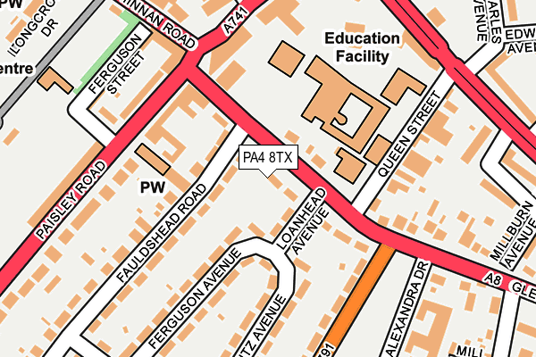 PA4 8TX map - OS OpenMap – Local (Ordnance Survey)