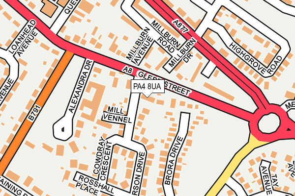 PA4 8UA map - OS OpenMap – Local (Ordnance Survey)