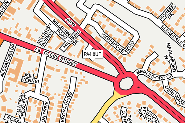 PA4 8UF map - OS OpenMap – Local (Ordnance Survey)