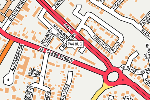 PA4 8UG map - OS OpenMap – Local (Ordnance Survey)