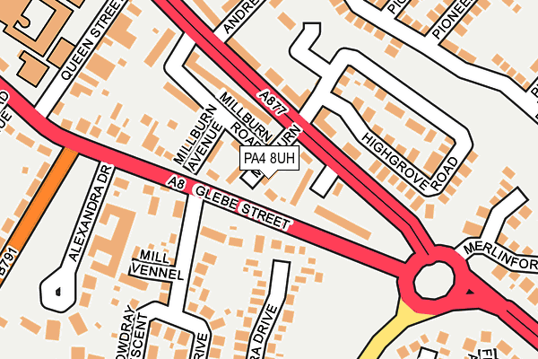 PA4 8UH map - OS OpenMap – Local (Ordnance Survey)