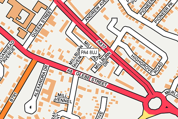 PA4 8UJ map - OS OpenMap – Local (Ordnance Survey)