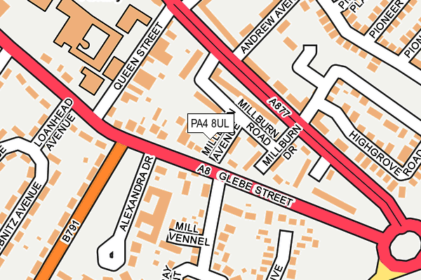 PA4 8UL map - OS OpenMap – Local (Ordnance Survey)