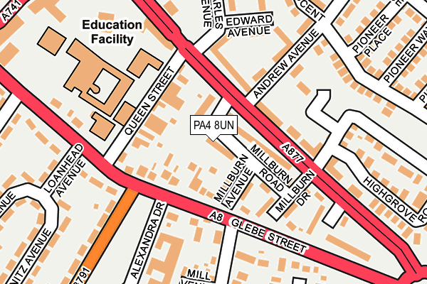 PA4 8UN map - OS OpenMap – Local (Ordnance Survey)