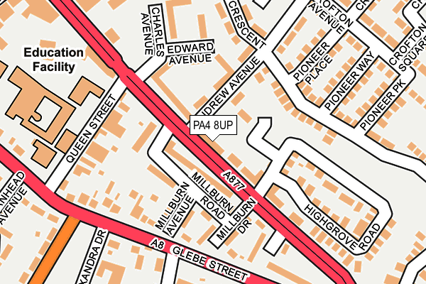 PA4 8UP map - OS OpenMap – Local (Ordnance Survey)