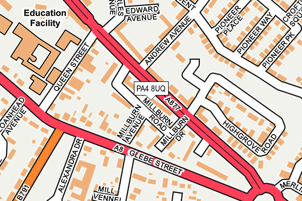 PA4 8UQ map - OS OpenMap – Local (Ordnance Survey)