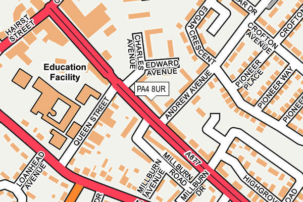 PA4 8UR map - OS OpenMap – Local (Ordnance Survey)