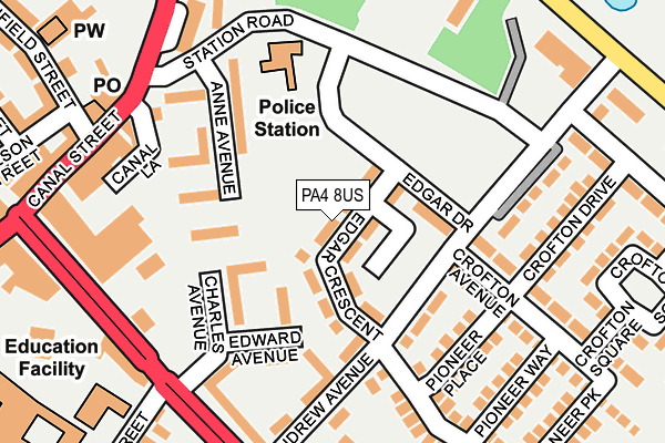 PA4 8US map - OS OpenMap – Local (Ordnance Survey)