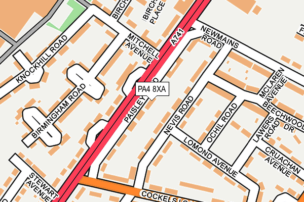 PA4 8XA map - OS OpenMap – Local (Ordnance Survey)