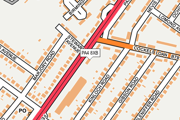 PA4 8XB map - OS OpenMap – Local (Ordnance Survey)