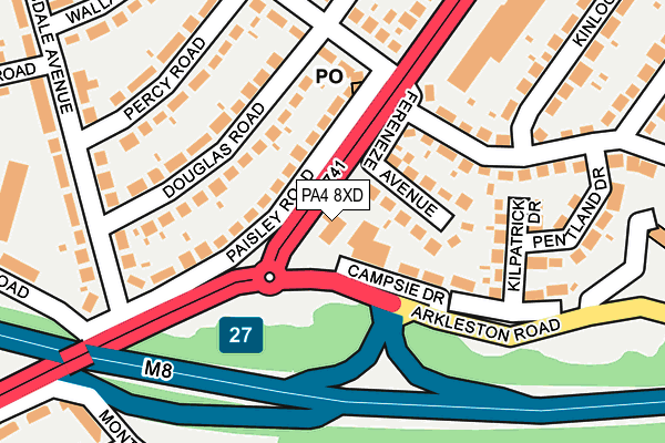 PA4 8XD map - OS OpenMap – Local (Ordnance Survey)