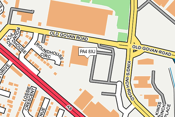 PA4 8XJ map - OS OpenMap – Local (Ordnance Survey)