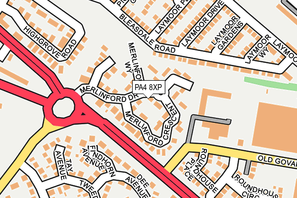 PA4 8XP map - OS OpenMap – Local (Ordnance Survey)
