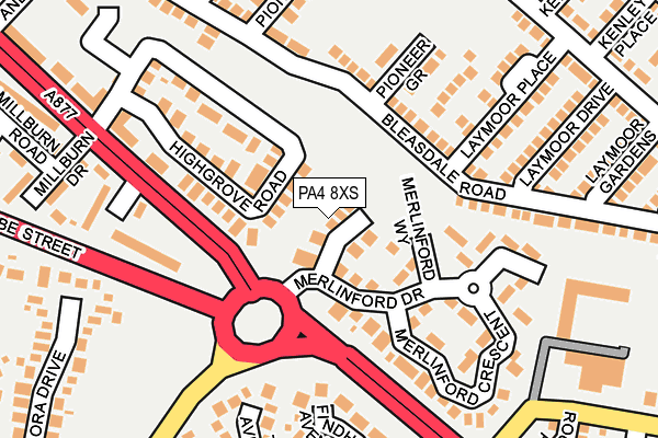 PA4 8XS map - OS OpenMap – Local (Ordnance Survey)