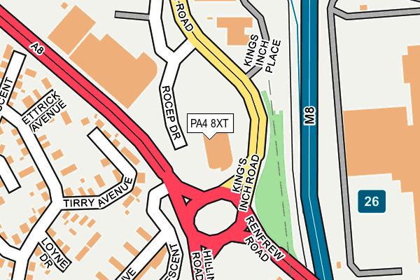 PA4 8XT map - OS OpenMap – Local (Ordnance Survey)