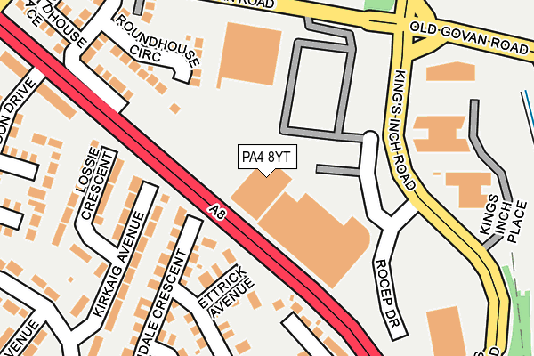 PA4 8YT map - OS OpenMap – Local (Ordnance Survey)