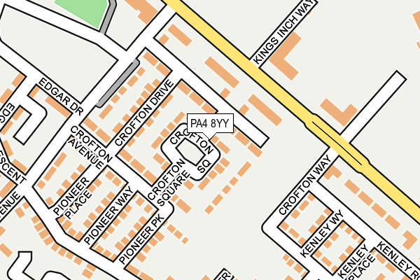 PA4 8YY map - OS OpenMap – Local (Ordnance Survey)