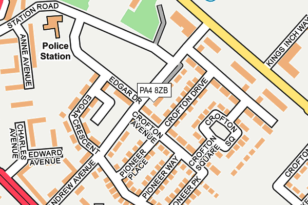 PA4 8ZB map - OS OpenMap – Local (Ordnance Survey)