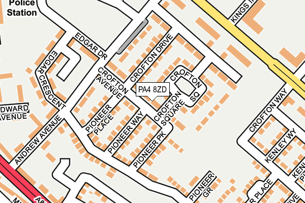 PA4 8ZD map - OS OpenMap – Local (Ordnance Survey)