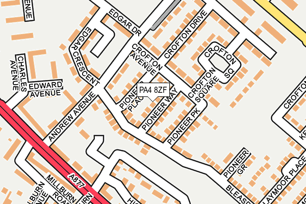 PA4 8ZF map - OS OpenMap – Local (Ordnance Survey)