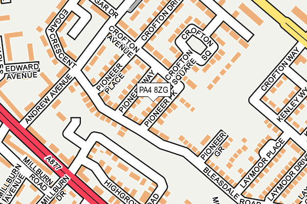 PA4 8ZG map - OS OpenMap – Local (Ordnance Survey)