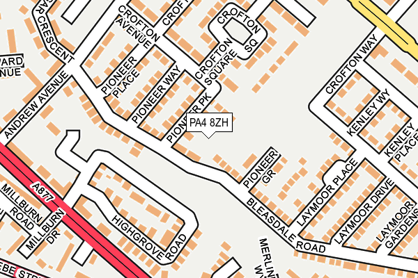 PA4 8ZH map - OS OpenMap – Local (Ordnance Survey)
