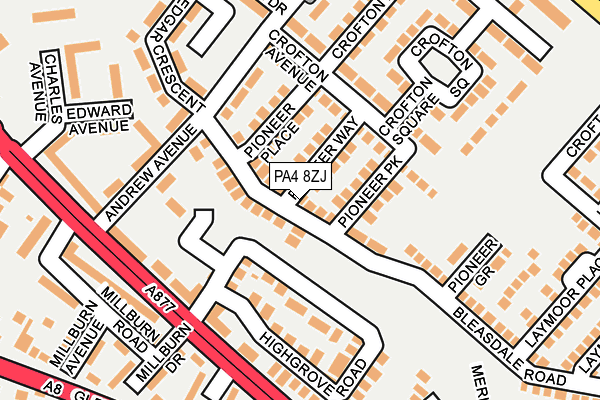 PA4 8ZJ map - OS OpenMap – Local (Ordnance Survey)