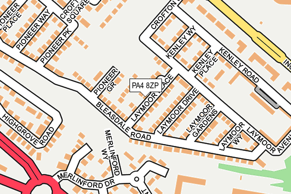 PA4 8ZP map - OS OpenMap – Local (Ordnance Survey)