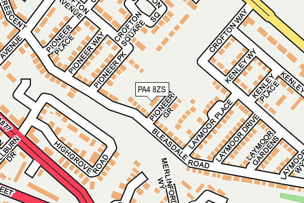 PA4 8ZS map - OS OpenMap – Local (Ordnance Survey)