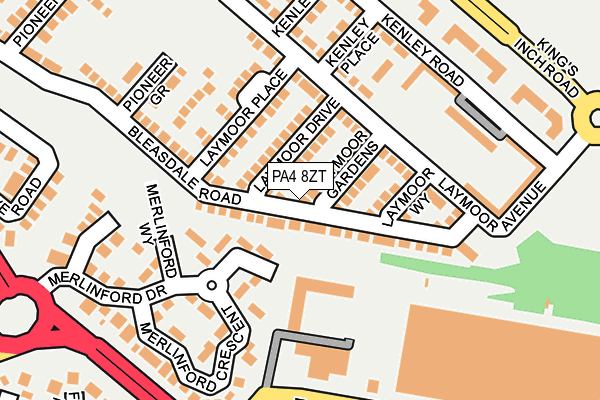 PA4 8ZT map - OS OpenMap – Local (Ordnance Survey)