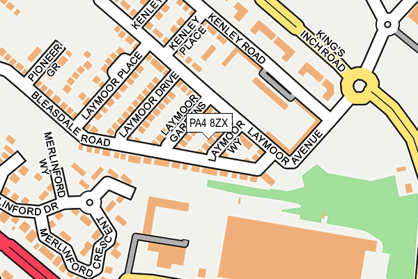 PA4 8ZX map - OS OpenMap – Local (Ordnance Survey)