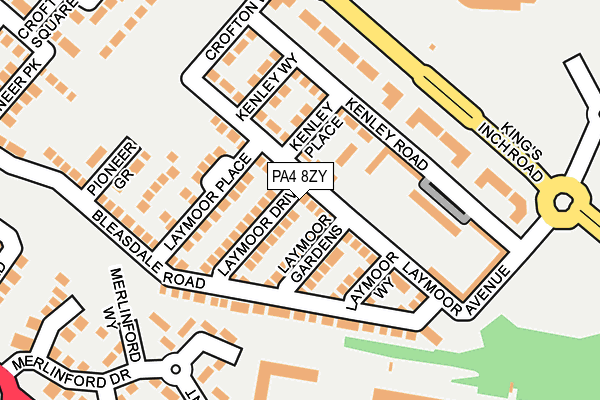 PA4 8ZY map - OS OpenMap – Local (Ordnance Survey)