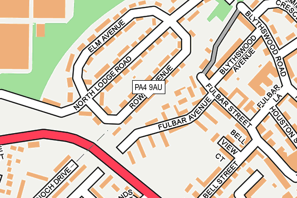 PA4 9AU map - OS OpenMap – Local (Ordnance Survey)
