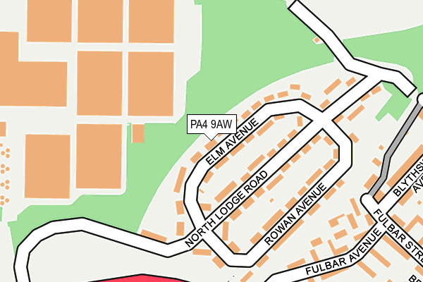 PA4 9AW map - OS OpenMap – Local (Ordnance Survey)