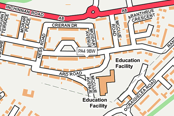PA4 9BW map - OS OpenMap – Local (Ordnance Survey)