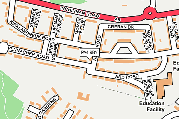 PA4 9BY map - OS OpenMap – Local (Ordnance Survey)