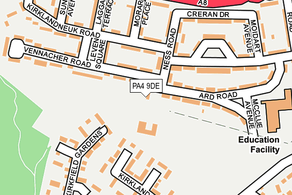 PA4 9DE map - OS OpenMap – Local (Ordnance Survey)