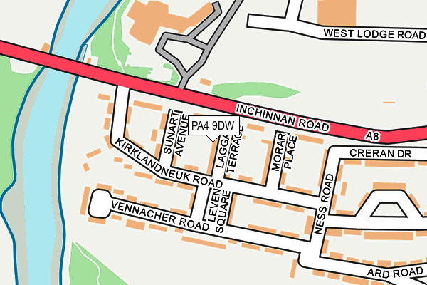 PA4 9DW map - OS OpenMap – Local (Ordnance Survey)