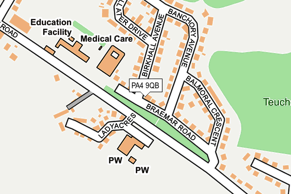 PA4 9QB map - OS OpenMap – Local (Ordnance Survey)